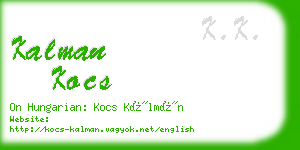 kalman kocs business card